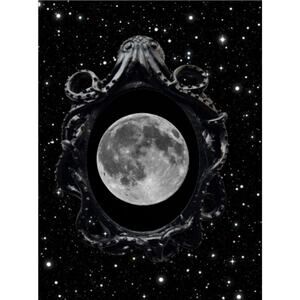 Full Moon Pendant Oddities Wicca Jewelry Black Necklace Strange Totem Unique